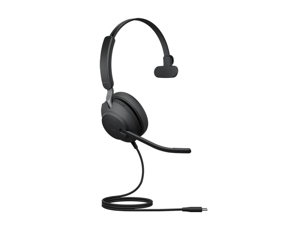 Jabra Evolve2 40 SE UC Mono - Headset - på øret - kablet - USB-C, USB-A - støjisolerende - Optimeret til UC