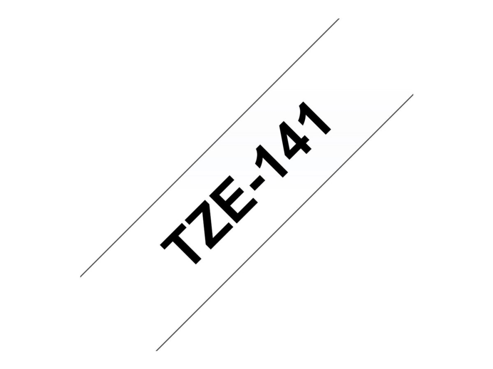 Brother Tze-141 - Standard Klæbemiddel - Sort På Klart - Rulle (1,8 Cm X 8 M) 1 Kassette Lamineret Bånd - For Brother Pt-P750, P950 P-Touch Pt-D8