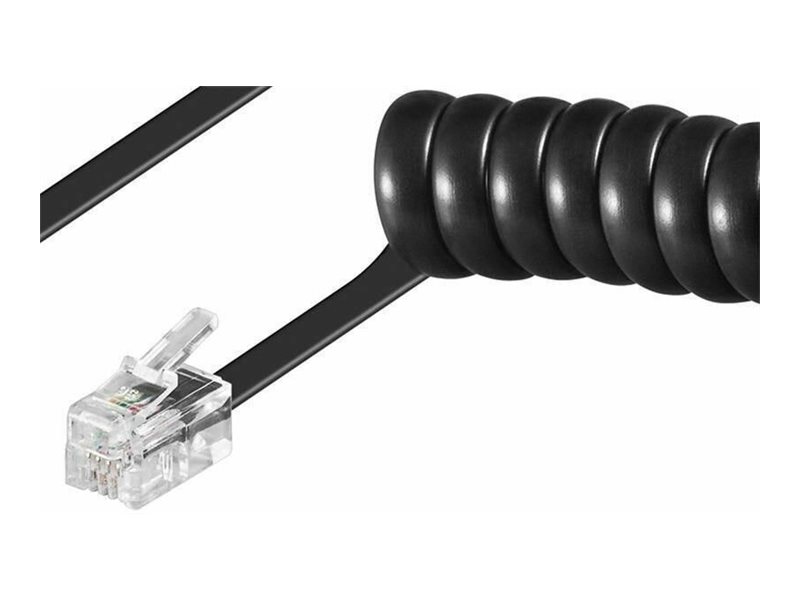 Microconnect - Telefonkabel - Rj-10 (Han) Til Rj-10 (Han) - 7 M - Snoet, Flad - Sort