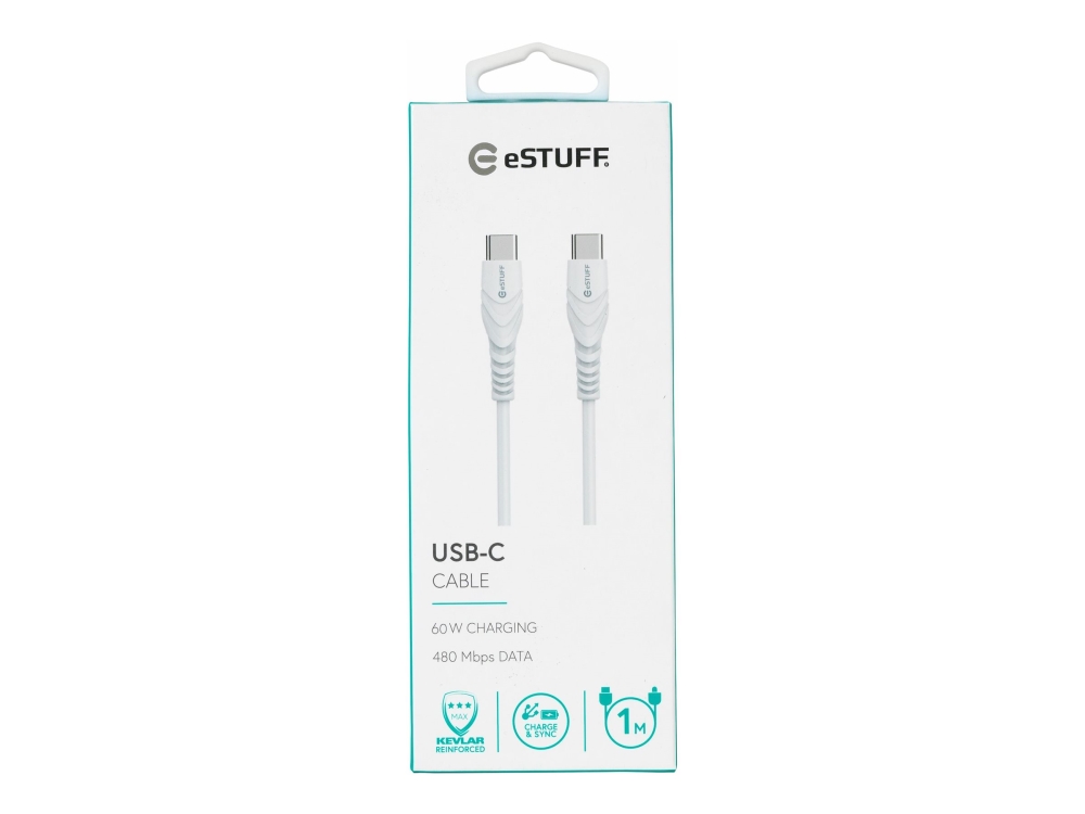 Estuff - Usb-Kabel - 24 Pin Usb-C (Han) Til 24 Pin Usb-C (Han) - Usb 2.0 - 5 V - 2.4 A - 1 M - Usb Power Delivery (60W), Power Delivery 3.0 Support -