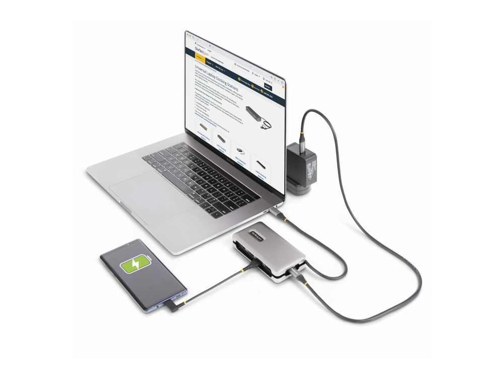StarTech.com USB-C Multiport Adapter, 4K 60Hz HDMI 2.0b, HDR, USB 3.2 Gen 2 10Gbps Hub (2xUSB-C, 1xUSB-A), 100W PD Pass-Through, Mini Travel Dock, 12/30cm Cable, Laptop Docking Station - Dockningsstation - USB-C 3.2 Gen 2 / Thunderbolt 3 / Thunderbolt 4 - HDMI - 1GbE - 15 Watt
