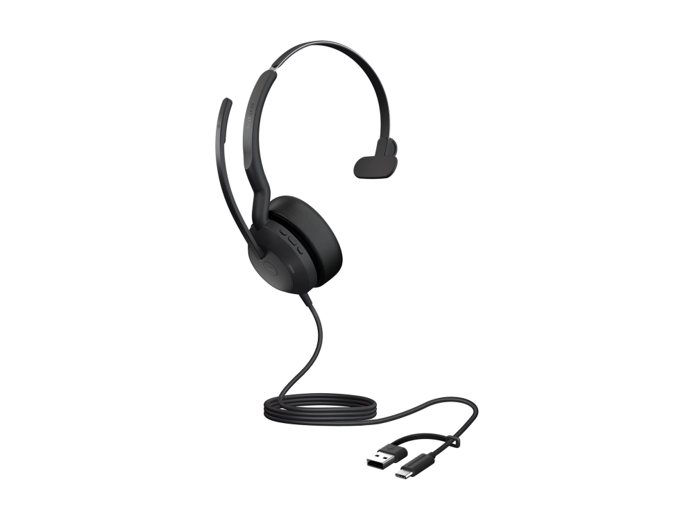 Jabra Evolve2 50 Ms Mono - Headset - På Øret - Kablet - Aktiv Støjfjerning - Usb-C, Usb-A - Certified For Microsoft Teams