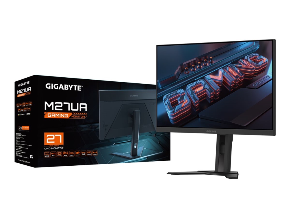 Gigabyte M27UA - LED-skärm - spel - 27 - 3840 x 2160 4K UHD (2160p) @ 160 Hz - SS IPS - 400 cd/m² - 1000:1 - DisplayHDR 400 - 1 ms - 2xHDMI, DisplayPort, USB-C - högtalare | Datortillbehör - Bildskärmar & Tillbehör - Bildskärmar | GameStuff