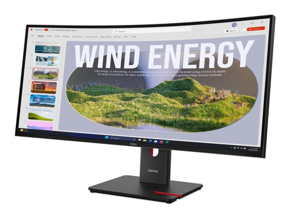Lenovo ThinkVision T34WD-40 - LED-skärm - böjd - 34 - 3440 x 1440 UWQHD @ 120 Hz - VA - 300 cd/m² - 3000:1 - HDR10 - 4 ms - HDMI, DisplayPort, USB-C - eclipse black | Datorer & Surfplattor - Datorer - tillbehör - Bildskärmar | GameStuff
