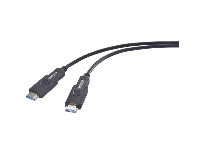 Speaka Professional Glasfiber / Hdmi Tilslutningskabel Hdmi-A-Stik, Hdmi-Micro-D-Stik, Hdmi-A-Stik, Hdmi-Micro-D-Stik 10.00 M Sort Sp-13597804 8K Uhd