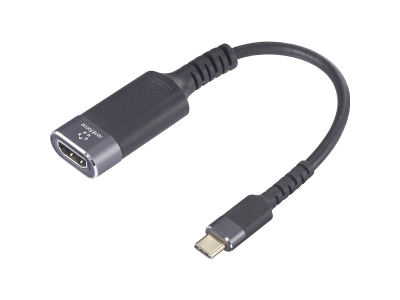 Renkforce Rf-6798312 Usb-C / Hdmi Adapterkabel [1X Usb-C Stecker - 1X Hdmi Stecker] Schwarz-Grau 4K Uhd 0,20 M