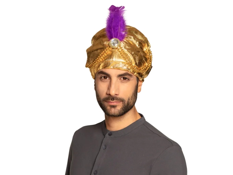 Boland 81015, Smart Kjole Hat, Voksen, Hanstik, Akryl, Feather, Polyester, Polypropylen (Pp), Guld, Lilla, 87 G