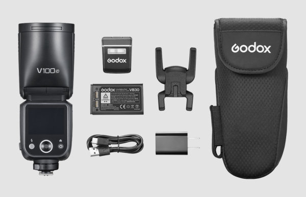 Godox V100, 1,7 sek., Trådløse forbindelser, 32 kanaler, 616 g, Kompaktblitz - (OM SYSTEMET)