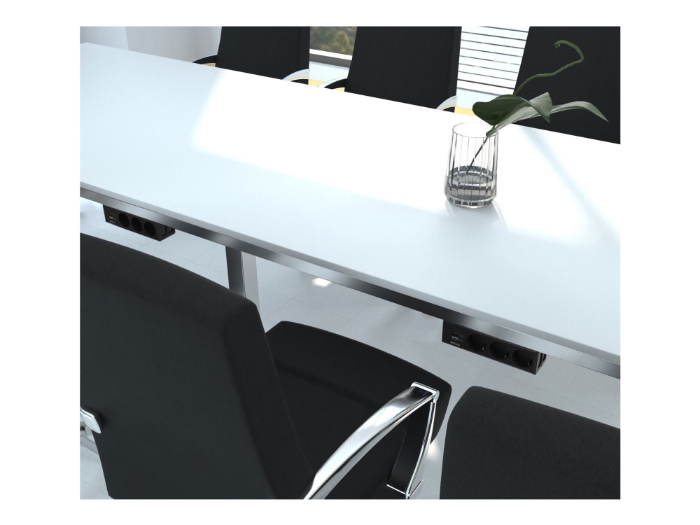Deltaco Office - Stikdåse (Surface Mountable) - Under-Desk, Outlet Angled, 1X21w A+C Usb Charger - Ac 100-240 V - Input: Gst18 - Output-Stikforbindel