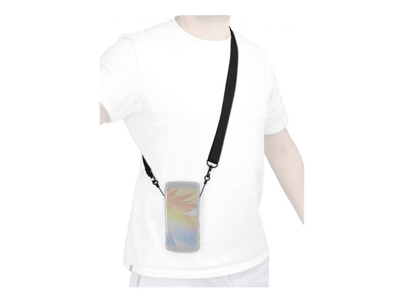 Mobilis - Skulderrem For Bæreetui - With 2 Soft Rings, 2 Attachment Points - Sort