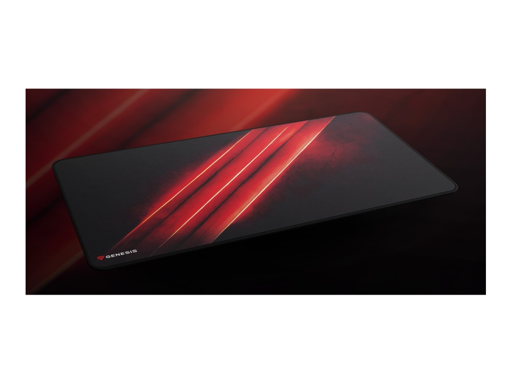 Genesis Carbon 500 Maxi Flash G2, Schwarz, Rot, Abbildung, Stoff, Gummi, Anti-Rutsch-Basis, Gaming-Mauspad