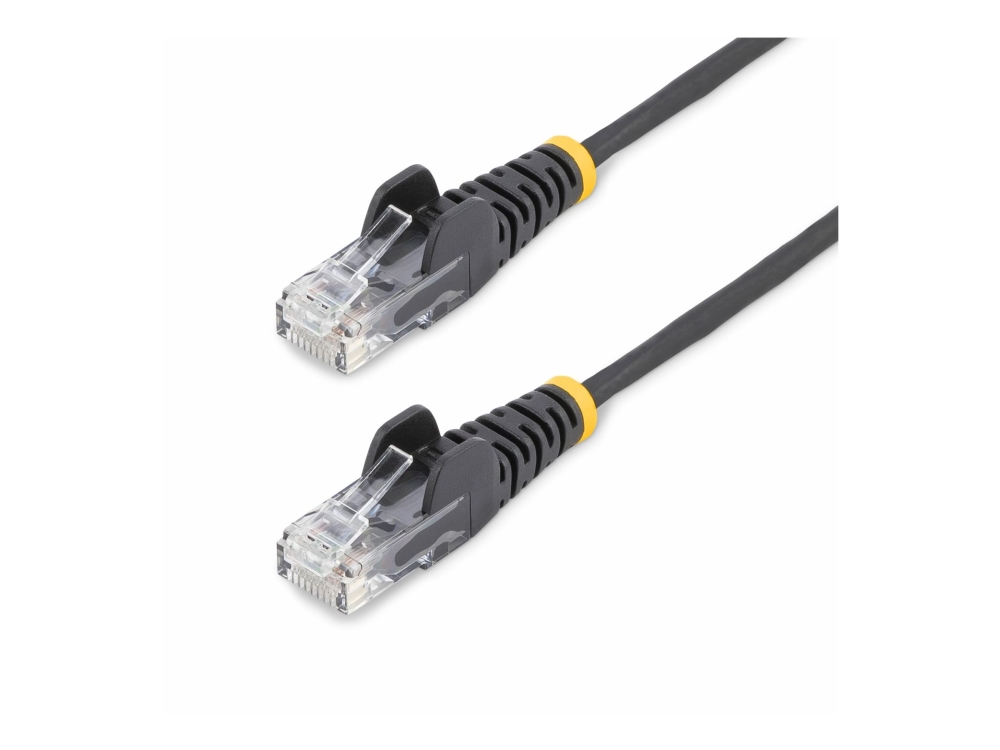 Startech 10m Black Slim CAT6 Ethernet Cable, Snagless, 28AWG, LSZH - Patchkabel - RJ-45 (han) til RJ-45 (han) - 10 m - 3.6 mm - UTP - CAT 5/5e/6 - IEEE 802.3bt - halogenfri, knastfri - sort