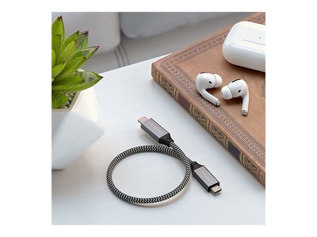 Satechi - USB-kabel - 24 pin USB-C (hane) till 24 pin USB-C (hane) - USB4 / Thunderbolt 3 / Thunderbolt 4 - 25.4 cm - USB-strömförsörjning (100W), 8K60Hz stöd, 4K60Hz stöd, 5K60Hz stöd | Datortillbehör - Kablar & adaptrar - Datakablar | GameStuff
