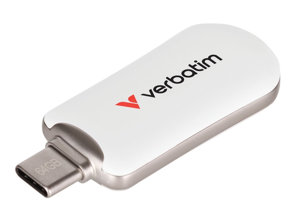 Verbatim Plectra - Usb Flashdrive - 64 Gb - Usb 3.2 Gen 1 / Usb-C - Hvid