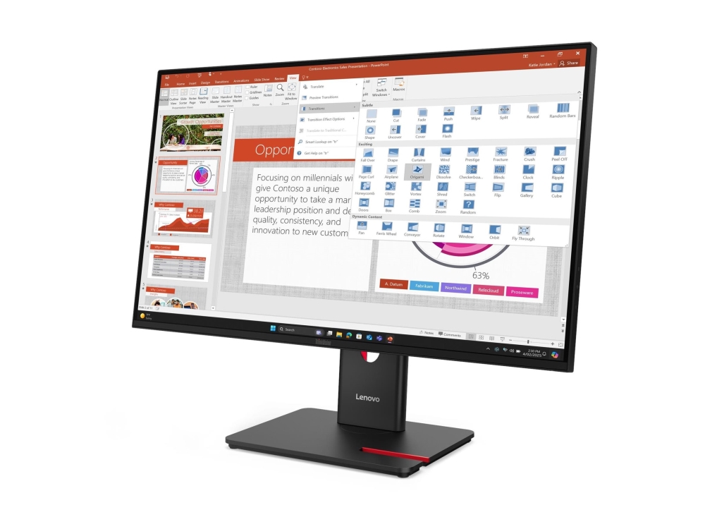 Lenovo Thinkvision T27-40 - Led-Skærm - 27" - 1920 X 1080 Full Hd (1080P) @ 120 Hz - Ips - 300 Cd/M² - 1500:1 - 4 Ms - Hdmi, Vga, Displayport - Formø