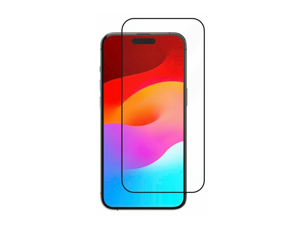 Estuff Titan Shield Infinite - Skærmbeskytter For Mobiltelefon - Fuldt Omslag - Glas - Rammefarve Sort - For Apple Iphone 15 Plus