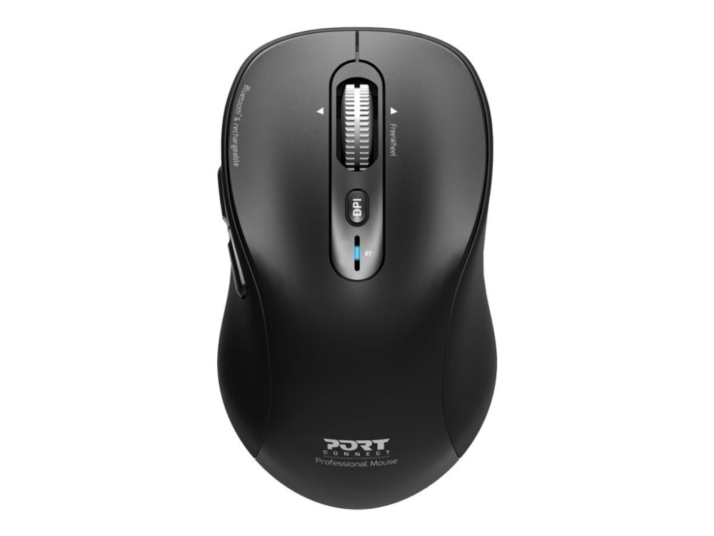 Port Connect Professional Expert - Mus - Genopladelig - Optisk - 6 Knapper - Trådløs - Bluetooth