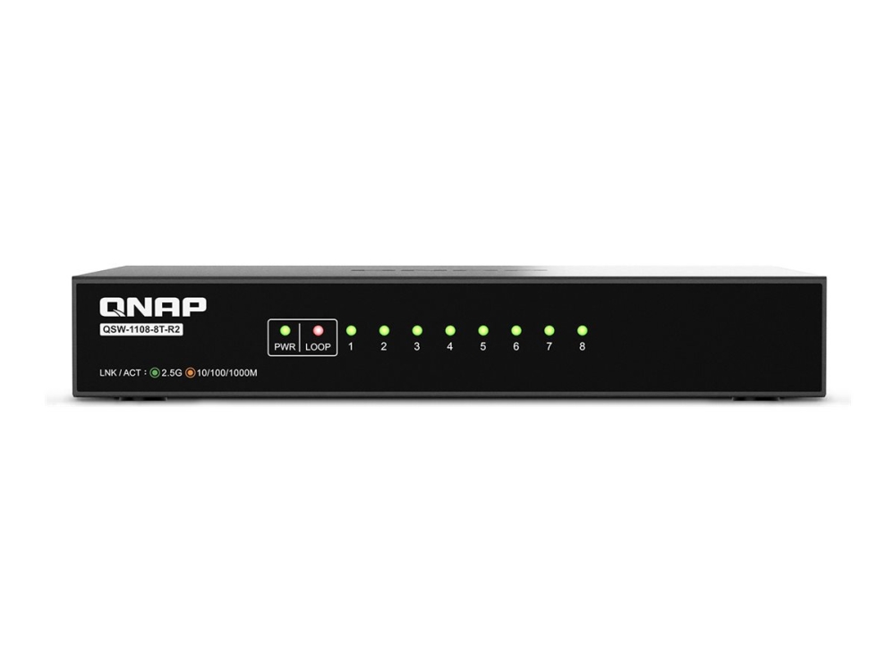 Qnap Qsw-1108-8T-R2 - Switch - Ikke Administreret - 8 X 10/100/1000/2.5G - Desktop