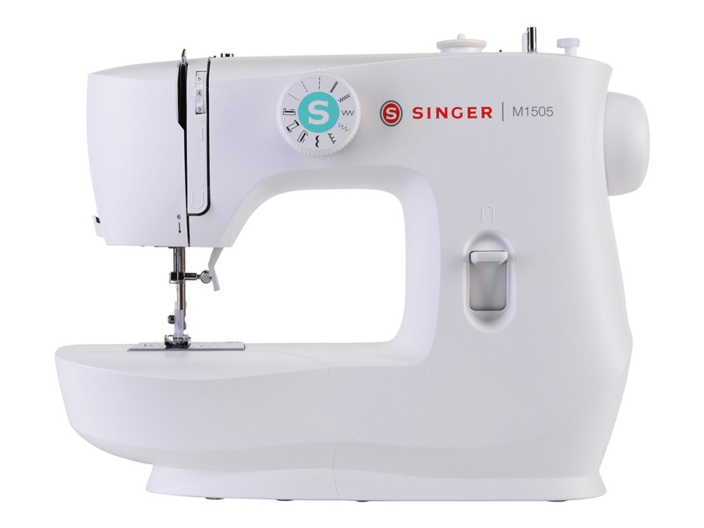 Singer M1505, Weiß, Sägen, 4 Step, Elektro, Knopflochboden, Zickzack-Fuß