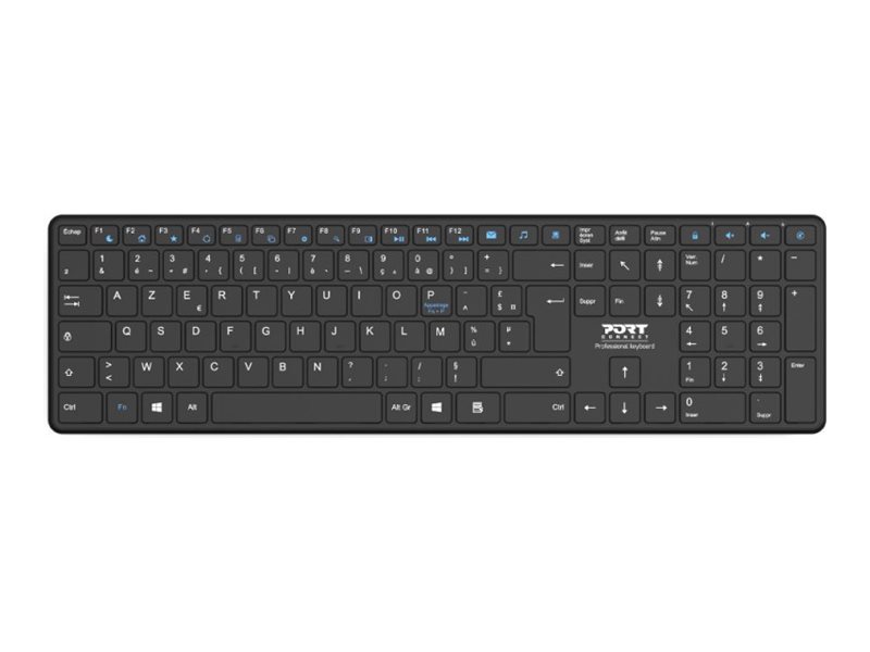 Port Connect Office Pro - Tastatur - Kan Genoplades - Trådløs - Bluetooth - Qwerty - Nordisk