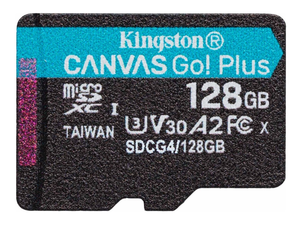 Kingston Canvas Go! Plus - Flash-minneskort - 128 GB - A2 / Video Class V30 / UHS-I U3 / Class10 - mikroSDXC UHS-I | Foto och video - Foto- & videotillbehör - Minneskort | GameStuff
