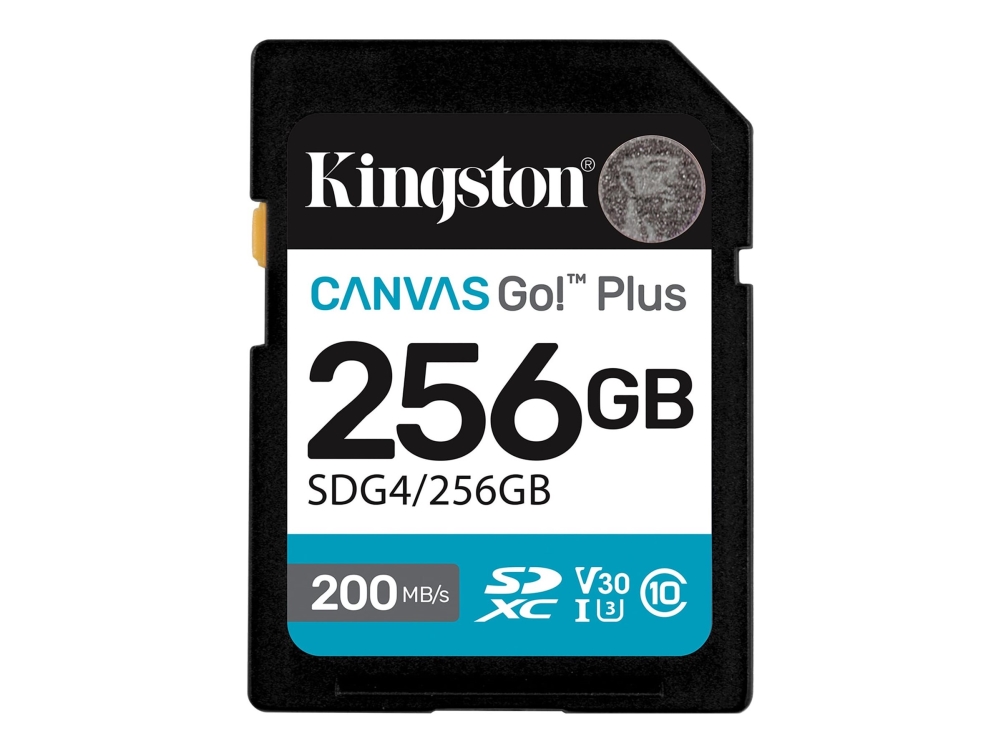 Kingston Canvas Go! Plus - Flash-minneskort - 256 GB - Video Class V30 / UHS-I U3 / Class10 - SDXC UHS-I