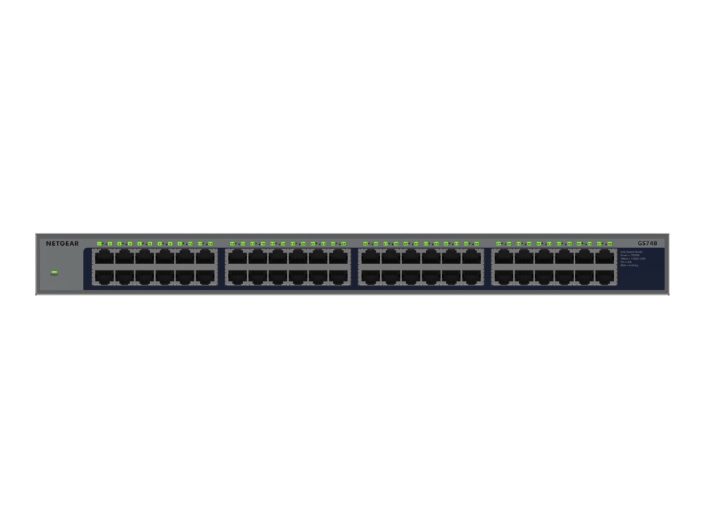 Netgear Gs748 - Switch - Ikke Administreret - 48 X 10/100/1000 - Desktop, Væg-Monterbar