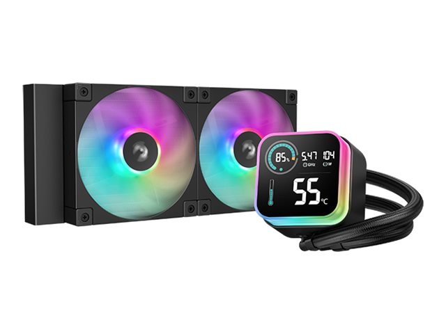 Deepcool LQ240 - Processors flydende kølesystem - Radiatorstørrelse: 240 mm - (for: LGA1155, LGA1150, LGA1151, LGA1200, LGA1700, LGA1851, AM4, AM5) - 120 mm - sort