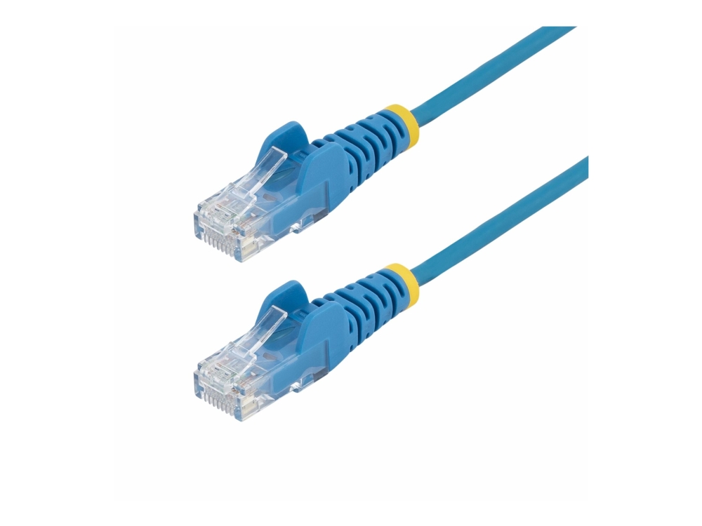 Startech 15m Blue Slim CAT6 Ethernet Cable, Snagless, 28AWG, LSZH - Patchkabel - RJ-45 (han) til RJ-45 (han) - 15 m - 3.6 mm - UTP - CAT 5/5e/6 - IEEE 802.3bt - halogenfri, knastfri, flettet kobber - blå