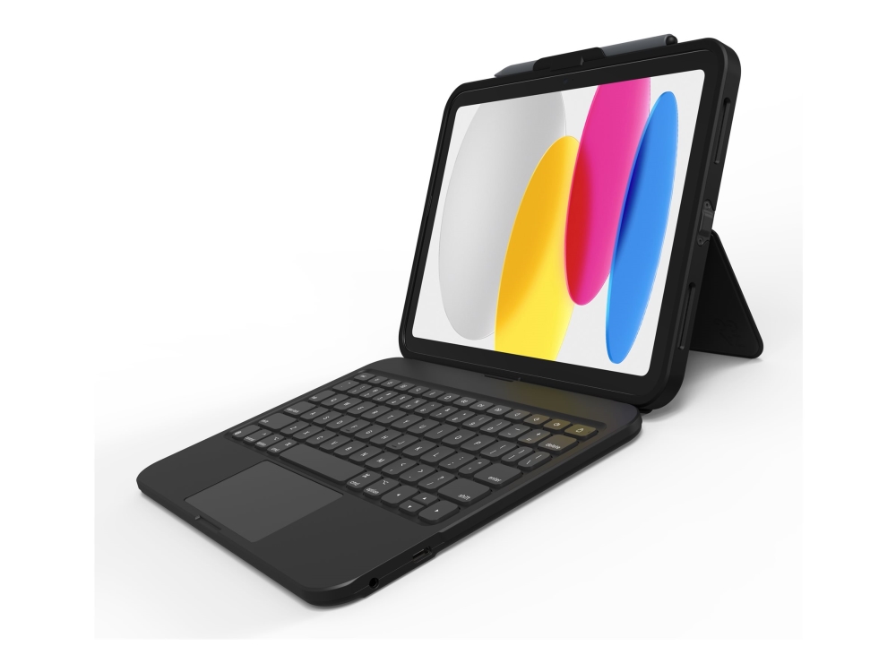 Zagg Tough Keys, Nordisch, Touchpad, Apple, Ipad 10Th Gen, Schwarz, Fallbeständig, Kratzresistent, Wasserfest
