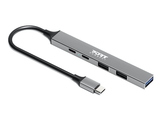 Port Designs 900163, Usb Type-C, Usb Type-C, 5000 Mbit/S, Silver, Aluminium, 100 W