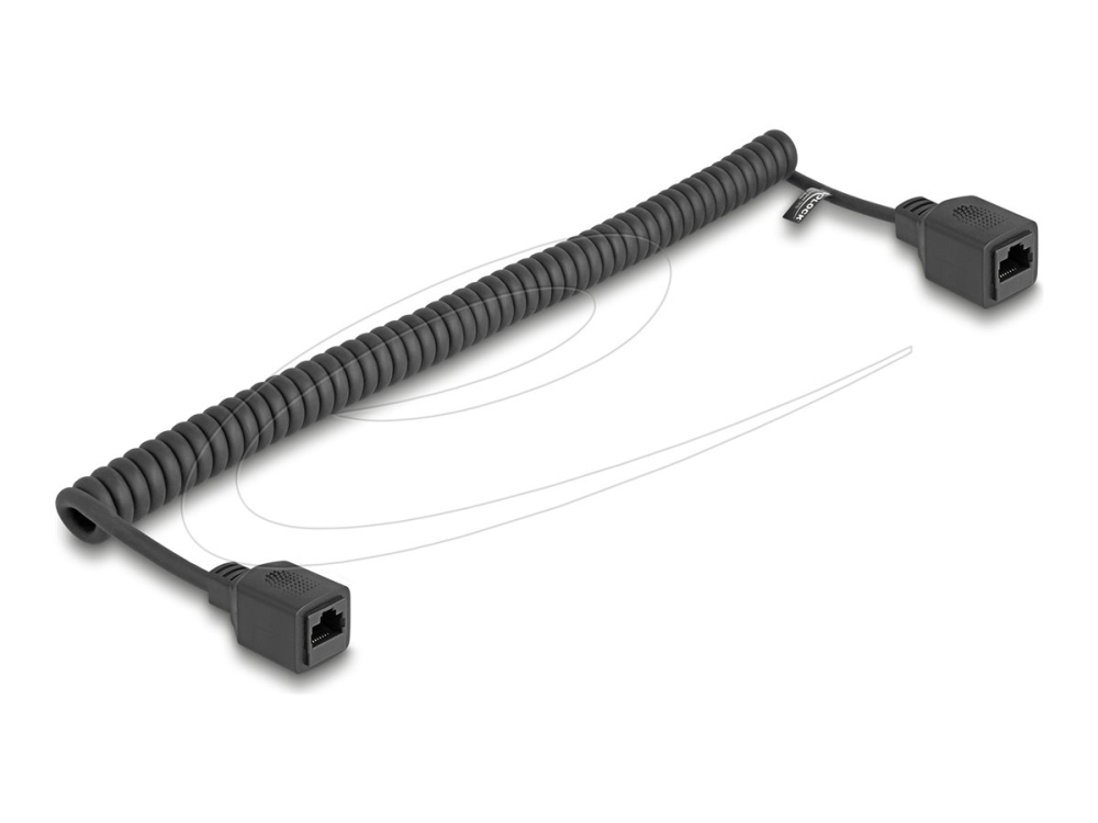 Delock - Forlængerkabel Til Netværk - Rj-45 (Hun) Til Rj-45 (Hun) - 2 M - 5 Mm - Utp - Cat 5E - Snoet - Sort