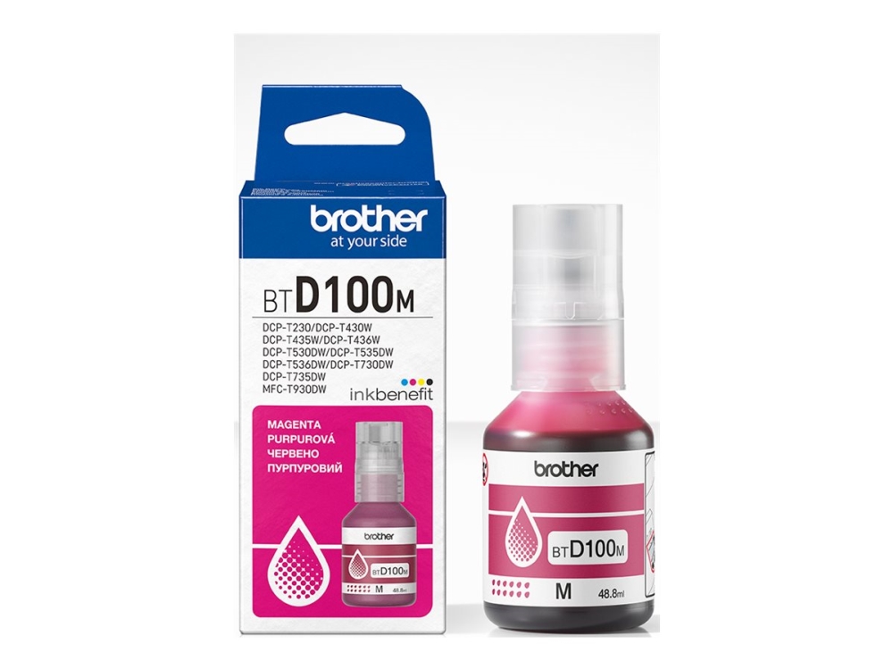 Brother Btd100m, Original, Magenta, Brother, Mfc-T930dw, Dcp-T830dw, Dcp-T730dw, Dcp-T530dw, Dcp-T430w, Dcp-T230, 5000 Seiten, 48,8 Ml