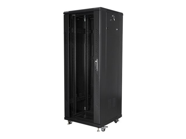 Lanberg Ff01-6632-12B, Freistehendes Gestell, 32U, 800 Kg, Lenkrollen, 18 Kg, Schwarz