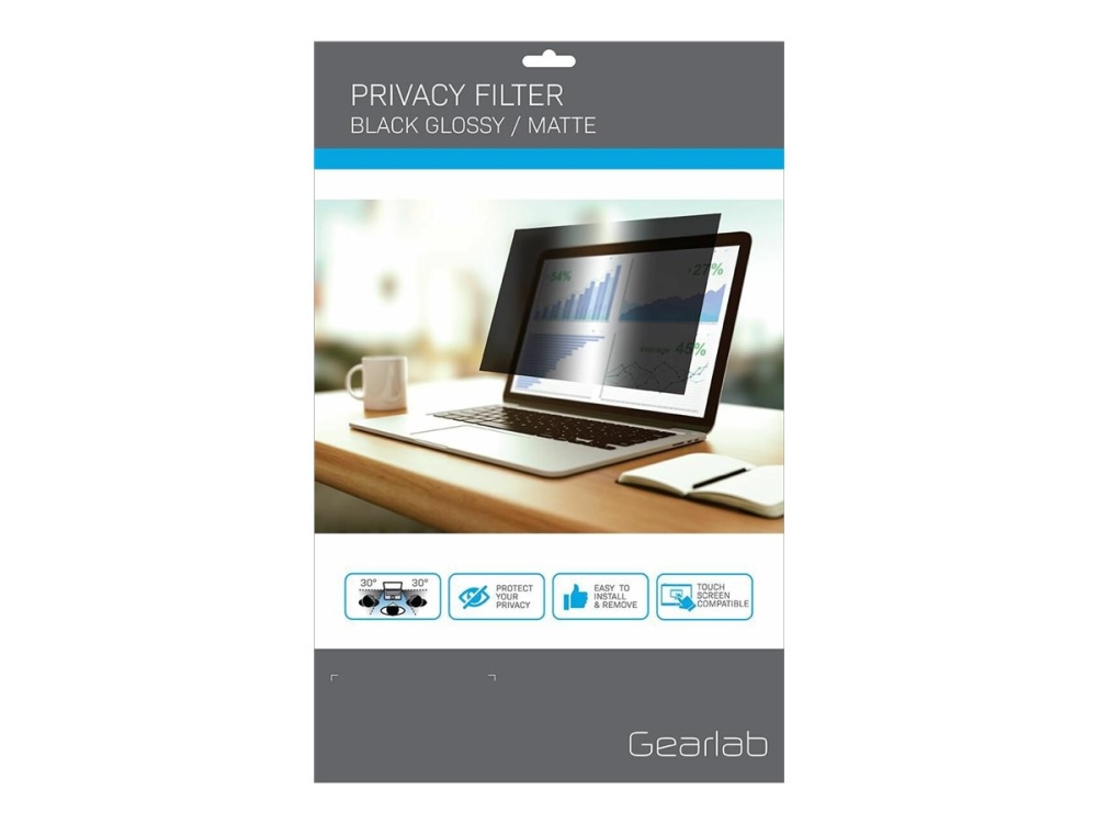 Estuff - Notebook Privacy-Filter - 2-Vejs - Aftagelig - Klæbemiddel - 17.3" - Sort