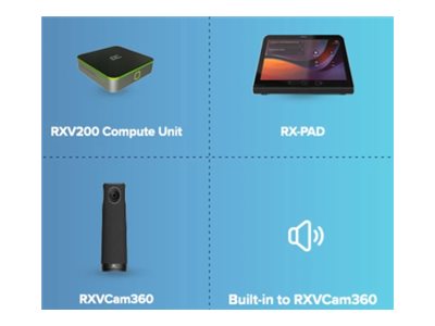 Audiocodes Rxv200-B360, Gruppen-Videokonferenzsystem, 4K Ultra Hd, 30 Fps, 360°, Android, Schwarz