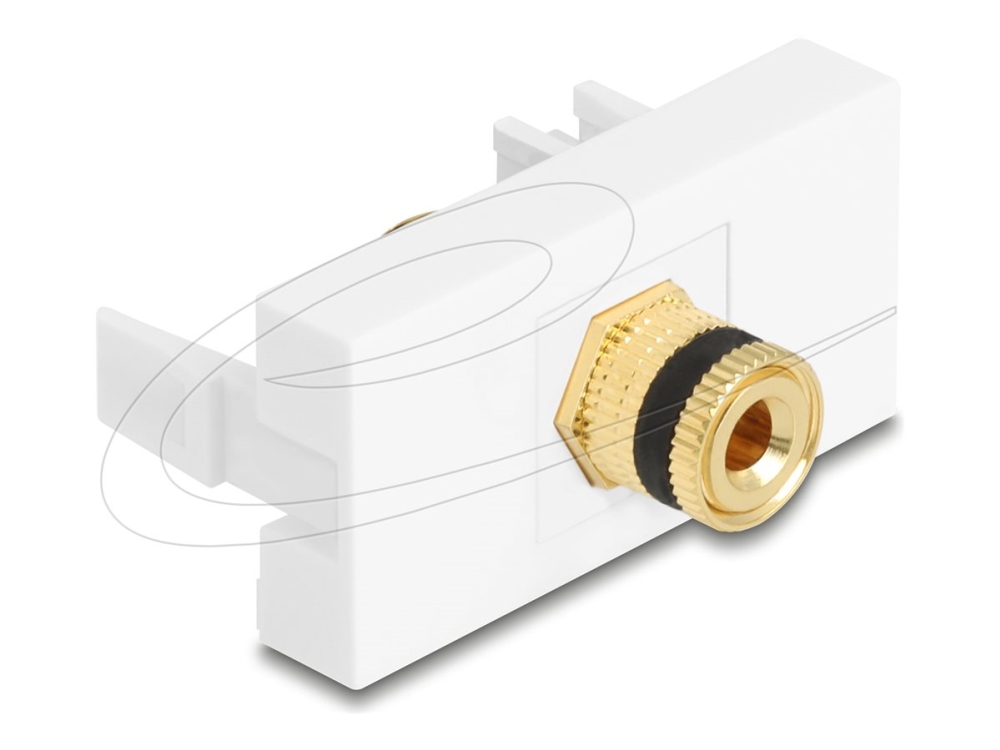Delock - Easy 45 - Klik I-Modul - Binding Post - 1 Gang - Sort, Hvid