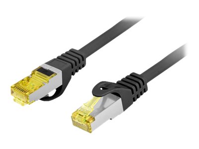 Lanberg - Patch-kabel - RJ-45 (hane) till RJ-45 (hane) - 5 m - 6 mm - S/FTP - CAT 6a - halogenfri, hakfri, koppartrådar - svart