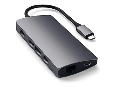 Satechi Multi-Port Adapter V2 Dock St., Usb 3.2 Gen 1 (3.1 Gen 1) Type-C, Grau, Microsd (Transflash), Sd, Hdmi, Rj-45, Usb 3.2 Gen 1 (3.1 Gen 1) Type