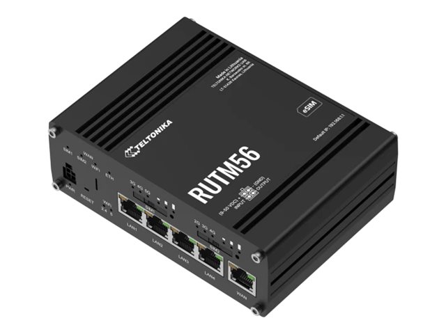Teltonika RUTM56 - Trådlös router - mesh - WWAN 4-ports-switch - 1GbE - Wi-Fi 5 - Dubbelband - 5G, 4G, 3G, 2G - DIN-skenmonterbar, väggmonterbar, bordsmonterbar - för P/N: BAT120000000, PR1KC647, PR1KCI49, PR1KS536, PR1US540, PR2PP10B, PR3PXAU3, PR4MK04K | Datorer & Surfplattor - Stationära datorer - Raspberry PI | GameStuff