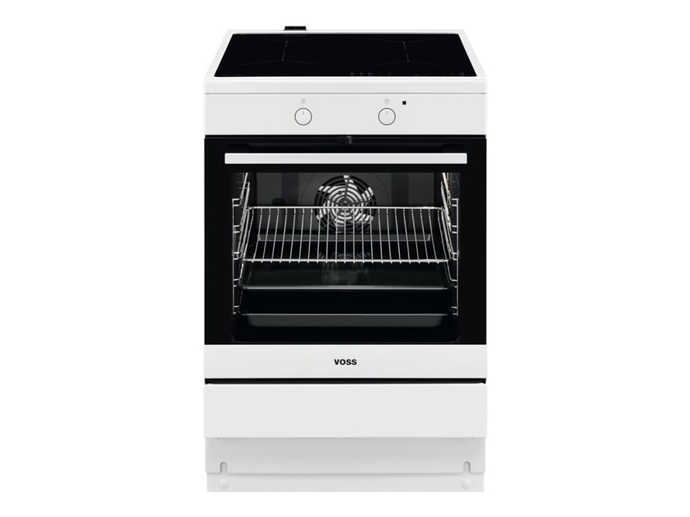 VOSS SurroundCook VKI60350HV - Spis - fristående - bredd: 59.6 cm - djup: 60 cm - höjd: 85 cm - med självrengöring - vit | Vitvaror - Spisar - Induktionshällar | GameStuff