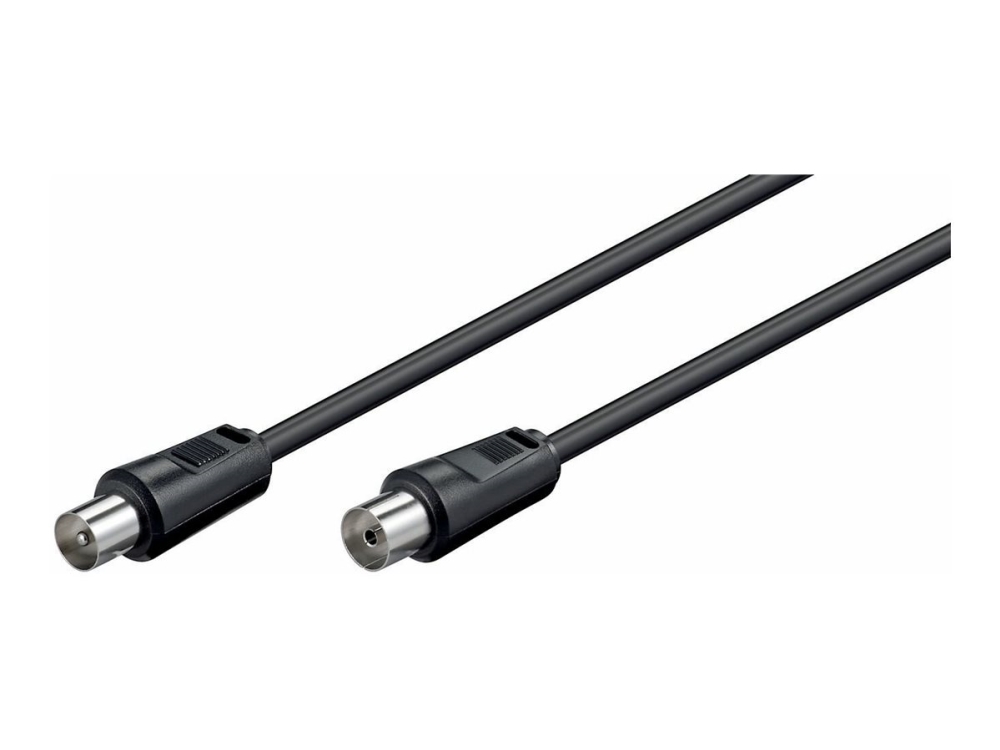 Microconnect - Antennenkabel - Iec-Anschlussstecker Auf Iec-Anschlussbuchse - 1,5 M - Doppelt Geschirmtes Koaxialkabel - Schwarz