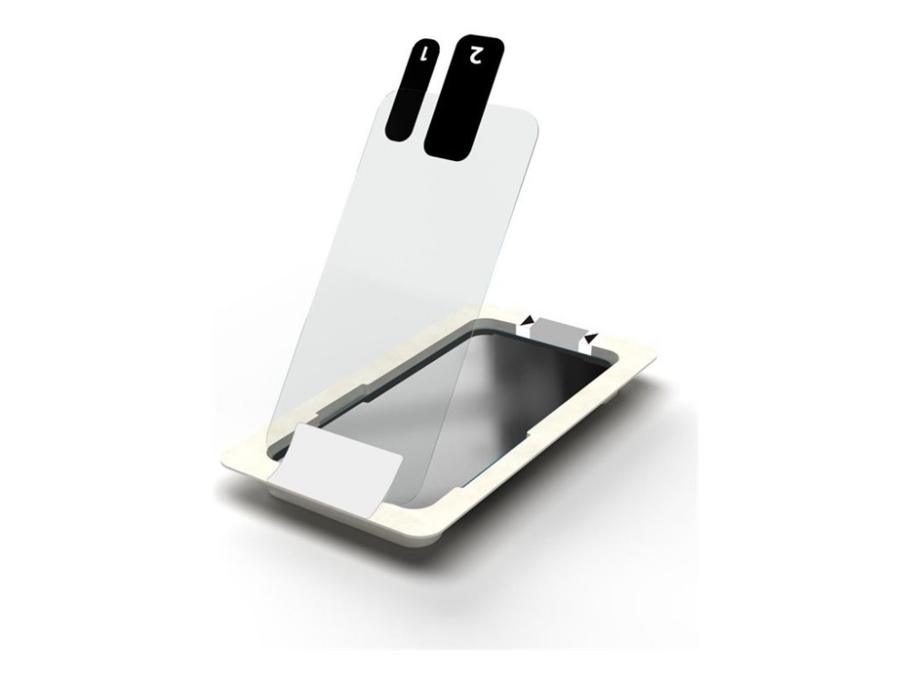 Estuff Titan Shield - Skærmbeskytter For Mobiltelefon - Med Monteringsramme - Glas - Klar - For Apple Iphone 14 Pro