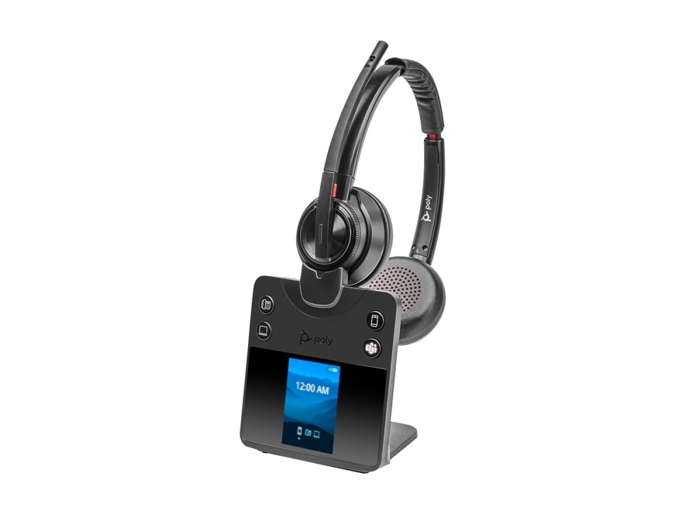 Hp Poly Savi 8420 Office - Savi 8400 Series - Headset - På Øret - Dect / Bluetooth - Trådløs - Aktiv Støjfjerning - Sort - Certified For Microsoft Te