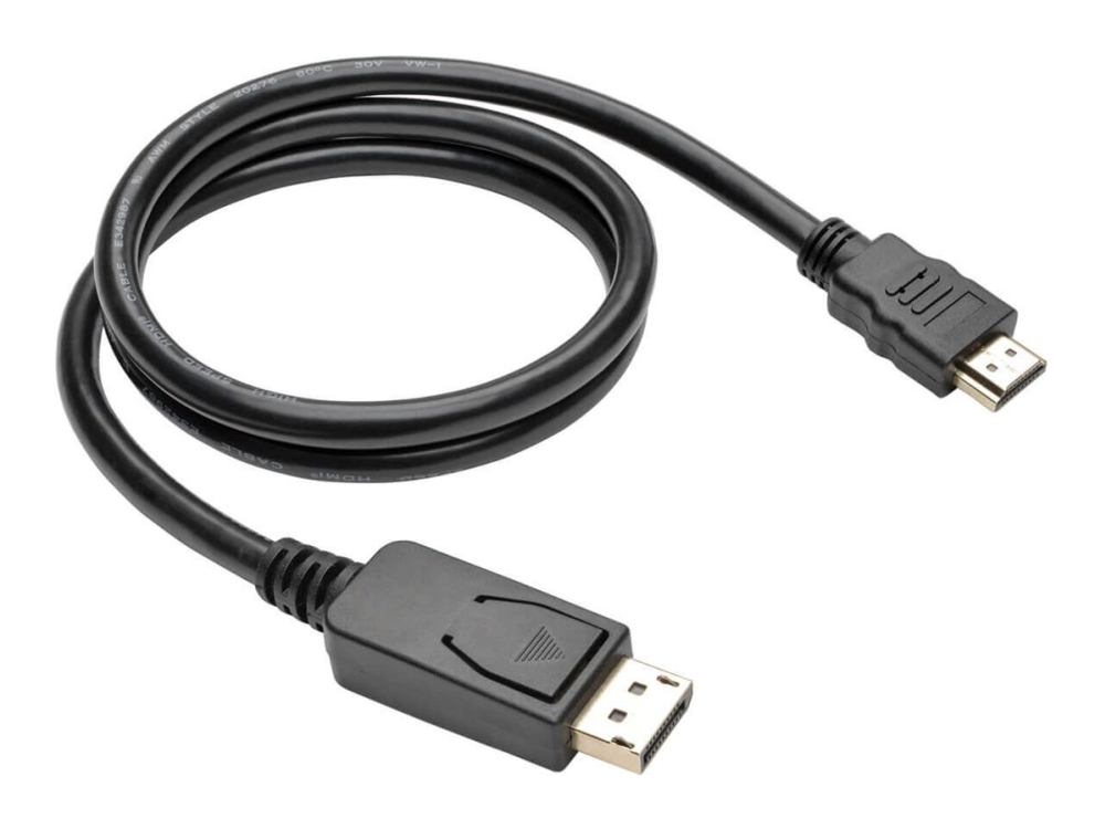 Eaton Tripp Lite Series DisplayPort 1.2 to HDMI Adapter Cable (DP with Latches to HDMI M/M), 4K, 3 ft. (0.9 m) - Adapterkabel - DisplayPort hane till HDMI hane - 91 cm - svart - stöd för 4K | Datortillbehör - Kablar & adaptrar - Videokablar & adaptrar | GameStuff