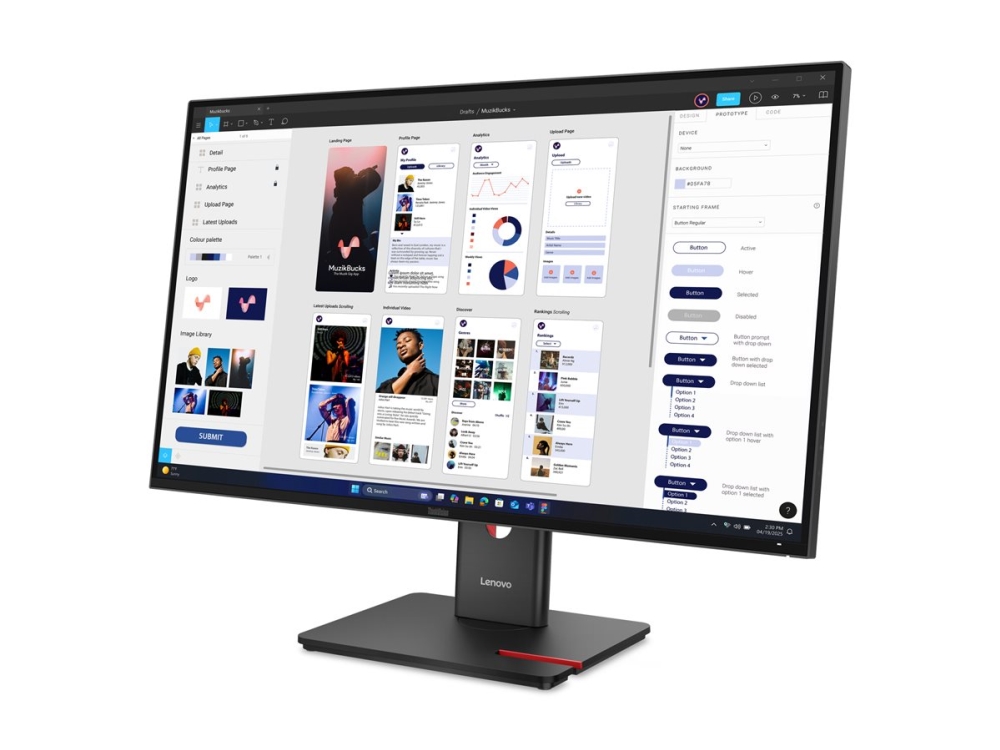 Lenovo Thinkvision T32ud-40 - Led-Display - 32" (31,5" Zur Ansicht) - 3840 X 2160 4K @ 75 Hz - Ips - 350 Cd/M² - 1500:1 - 4 Ms - Hdmi, Displayport, U