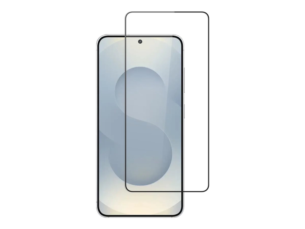 Screenor - Handy Displayschutzfolie - Vollschutz - Glas - Rahmenfarbe Schwarz - Für Samsung Galaxy S25 Edge