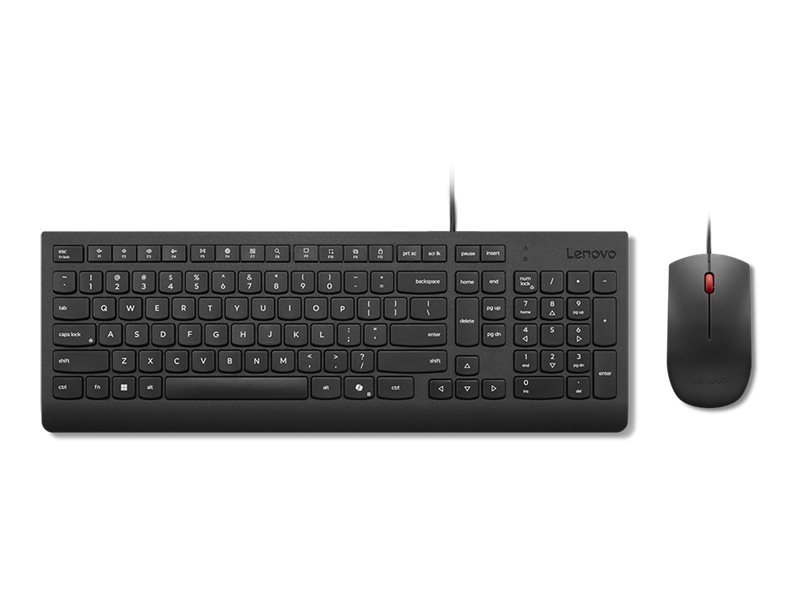 Lenovo Essential Wired Combo - Sats med tangentbord och mus - 2,5-zonslayout - USB - QWERTY - norsk - svart - brun låda | Datorer & Surfplattor - Datorer - tillbehör - Tangentbord | GameStuff