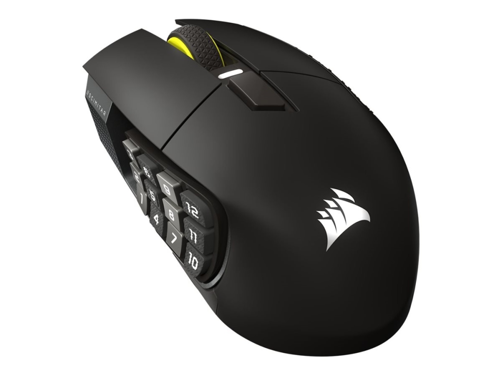 CORSAIR Scimitar Elite SE - Mus - optisk - 16 knapper - trådløs, kablet - 2.4 GHz, Bluetooth, USB - pistolmetal - boks