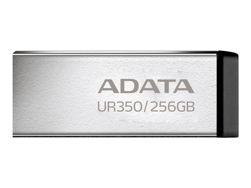 ADATA UR350, 256 GB, USB A-tyyppi, 3.2 Gen 1 (3.1 Gen 1), 100 MB/s, Ilman suojusta, musta, Hopea